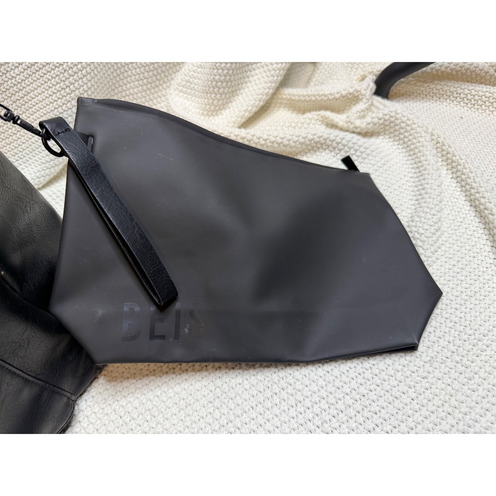 BEIS Diaper Bag Black Nylon Vegan Leather Tote Travel Baby Bag with Accessories - Picture 6 of 8